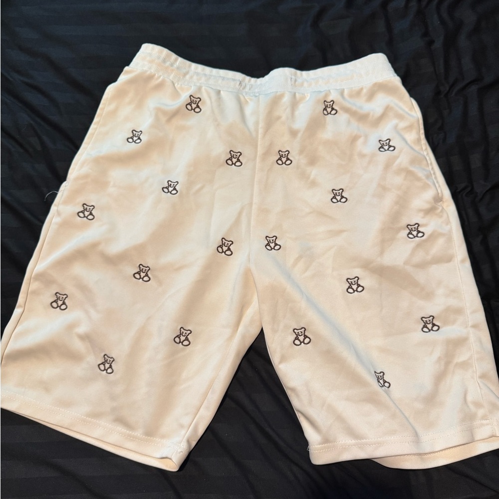 Shorts with Bear Embroidery